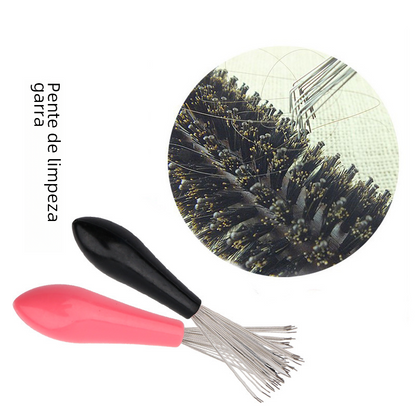 Metal Curling Brush Cleaning Tool for Hair and Carpets
